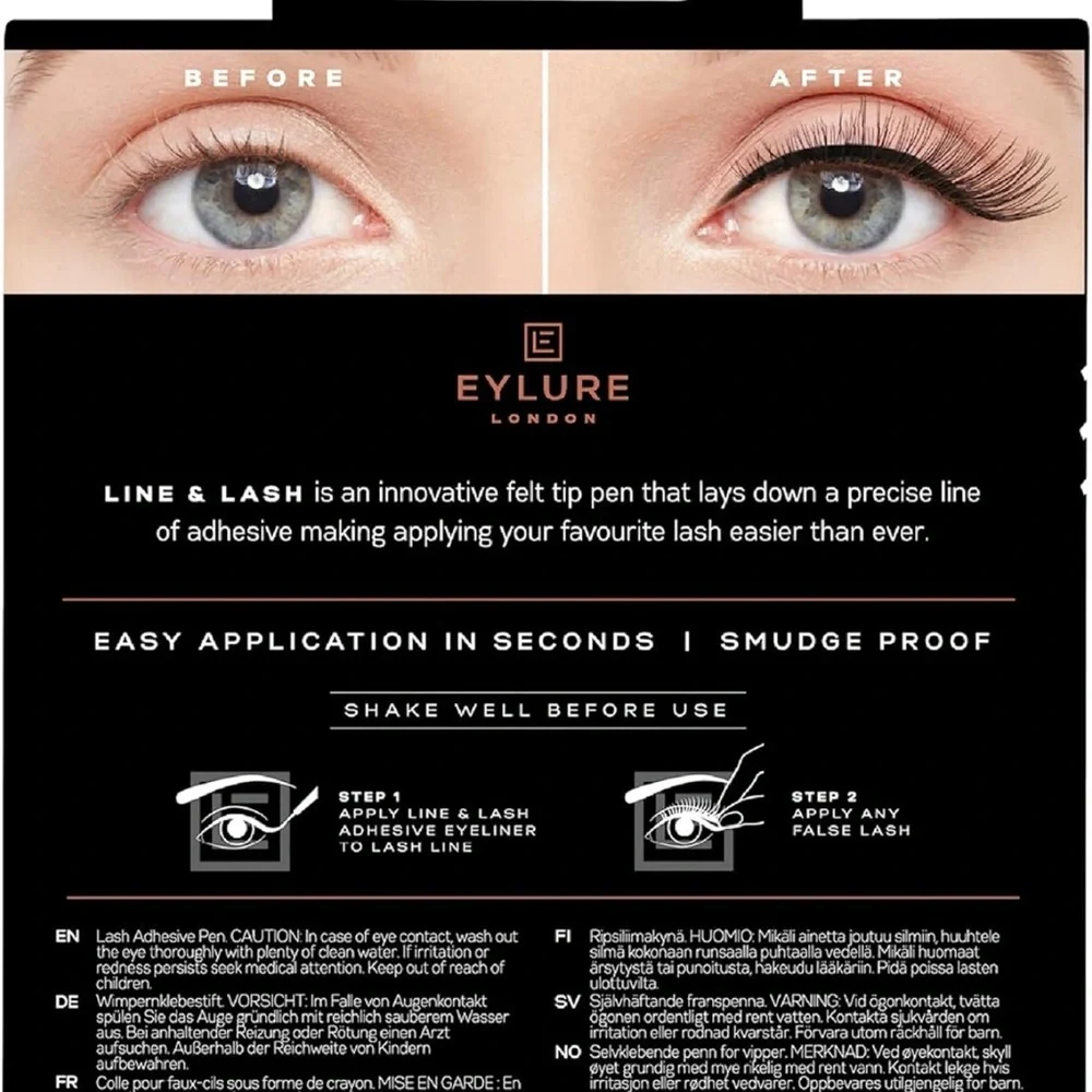 EYLURE LINE AND LASH W/ADHESIVE PEN AND FAUX MINK WISPY LASHES KIT NEW - Picture 5 of 5